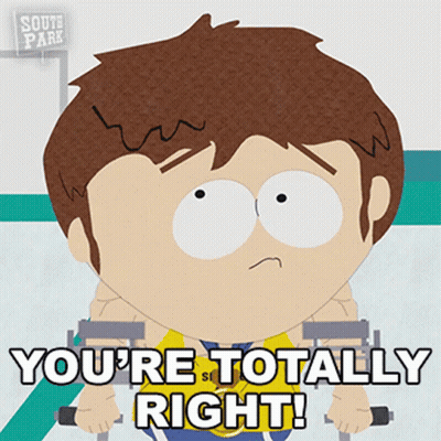 South Park Character Saying Totally Right GIF