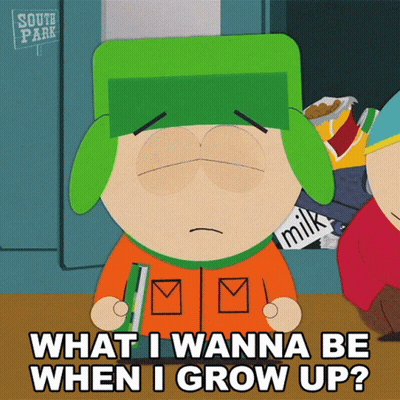 South Park Character Saying What I Wanna Be When I Grow Up Holding Book GIF