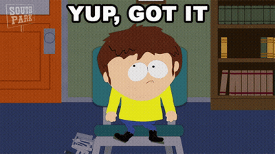 South Park Character Saying Yup Got It GIF