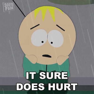 South Park Character Says It Sure Does Hurt In The Rain GIF