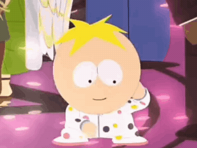 South Park Character Scratching Head On Purple Floor GIF