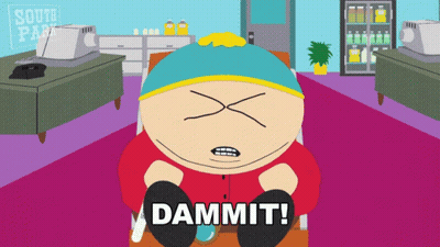 South Park Character Sitting At Desk Saying Dammit GIF
