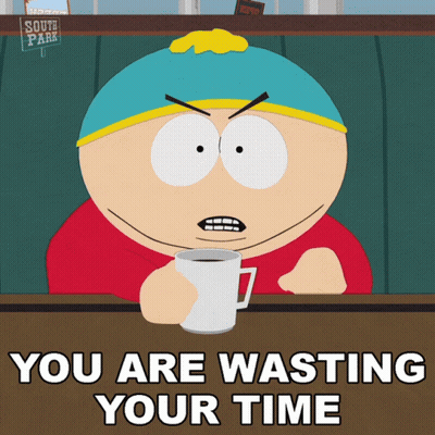 South Park Character Sitting At Table With Coffee GIF