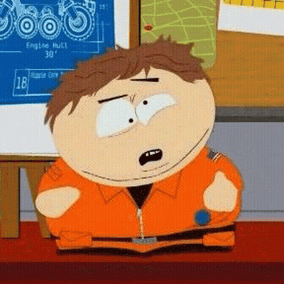 South Park Character Sitting In Front Of Blueprint GIF
