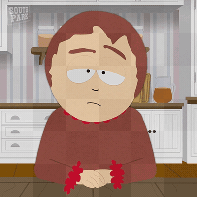 South Park Character Sitting In Kitchen GIF