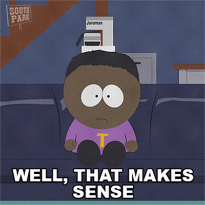 South Park Character Sitting On Couch Saying Well That Makes Sense GIF