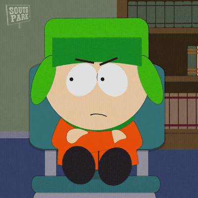 South Park Character Sitting With Arms Crossed GIF
