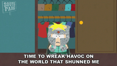 South Park Character Standing In Front Of Closet GIF