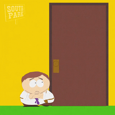 South Park Character Standing In Front Of Door GIF