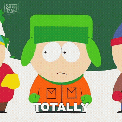 South Park Character Standing In Front Of Totally Sign GIF
