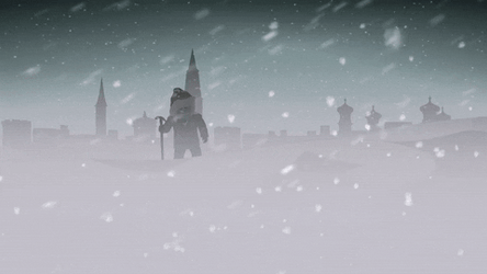 South Park Character Walking In Bomb Cyclone GIF