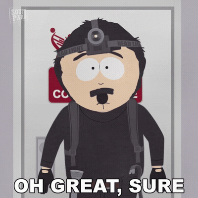South Park Character With Headlight On Head GIF