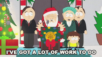 South Park Characters Around Santa Claus GIF