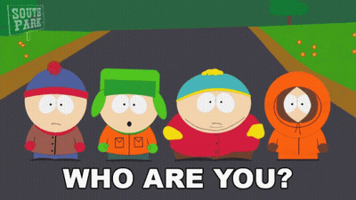 South Park Characters Asking Who Are You GIF