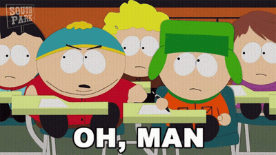 South Park Characters At Desks Saying Oh Man GIF
