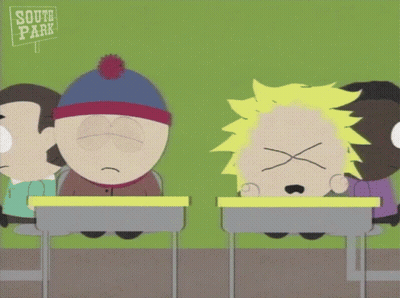 South Park Characters At Their Desks GIF
