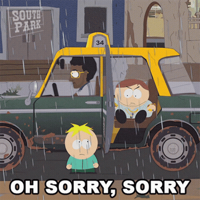 South Park Characters By Taxi Oh Sorry Sorry GIF