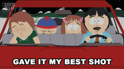South Park Characters In Car Gave It My Best Shot GIF