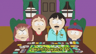 South Park Characters Playing Board Game Saying I Want To Watch TV GIF