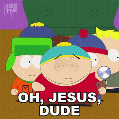 South Park Characters Saying Oh Jesus Dude GIF