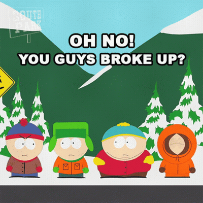 South Park Characters Saying Oh No You Guys Broke Up GIF