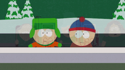 South Park Characters Standing Beside Trees GIF