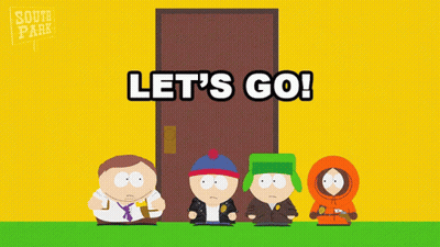 South Park Characters Standing In Front Of Door GIF