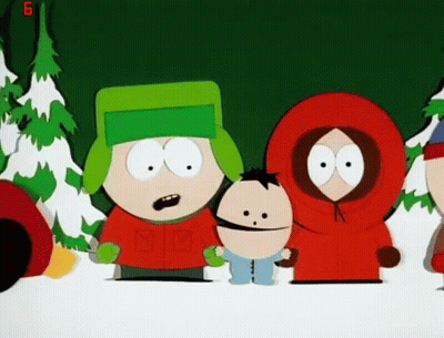 South Park Characters Standing In Snow GIF