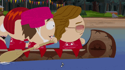 South Park Characters Struggle To Row The Boat GIF