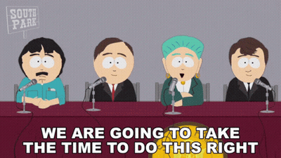 South Park Characters Talking Into Microphones GIF