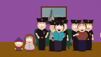 South Park Characters With Police Officer GIF
