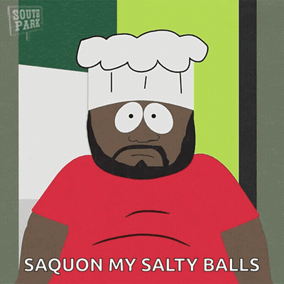 South Park Chef Hat Saying Saquon My Salty Balls GIF