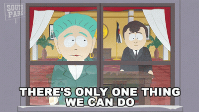 South Park Man And Woman Looking Out Window GIF