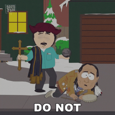 South Park Man Holding Cross Beside Kneeling Man GIF