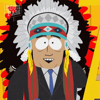 South Park Man In Native American Headdress GIF