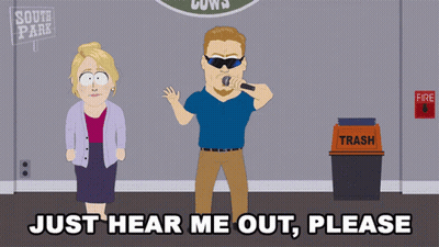 South Park Man Singing Into Microphone Woman Looking On GIF