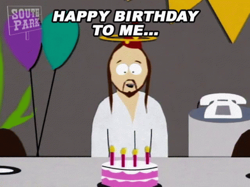 South Park Man With Candles On Cake GIF