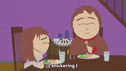 South Park Sharon And Shelley Marsh Snickering GIF
