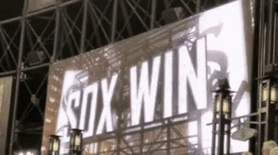 Sox Win Billboard Lit Up At Night GIF