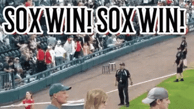 Sox Win Text On Baseball Field GIF