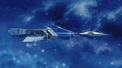 Space Adventure Cobra Spaceship FLoating GIF