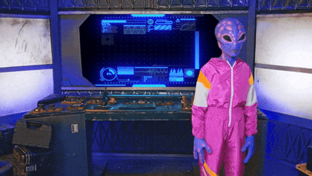Space Alien Happy August Ta Da GIF