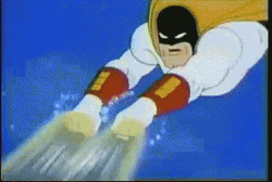 Space Ghost Flying Energy Blast GIF