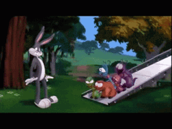 Space Jam Bugs Bunny Talking To Nerdlucks GIF