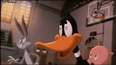 Space Jam Cartoon Character Holding Another GIF