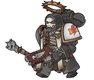 Space Marine Holding Rifle Sticker