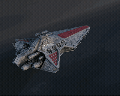 Space Ship Model With Red Stripe GIF