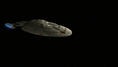 Space Ship With Blue Lights GIF