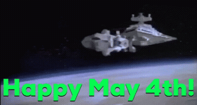 Space Ship With Happy May 4Th GIF