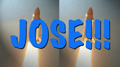 Space Shuttle Launch With Jose In Blue GIF